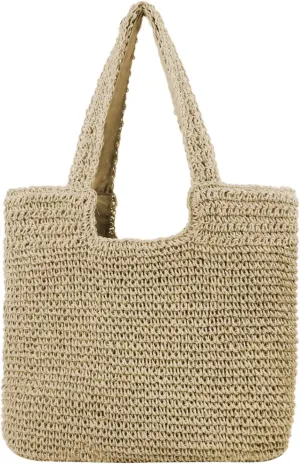 Straw Beach Bag for Women Summer Woven Tote Bag Shoulder Handbags