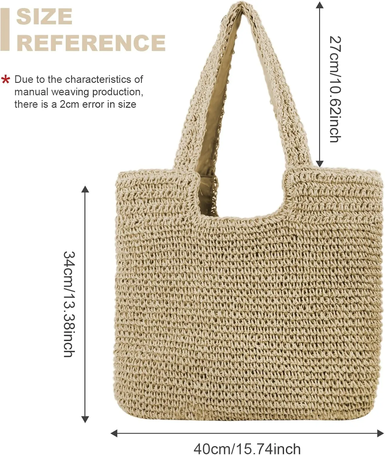 Straw Beach Bag for Women Summer Woven Tote Bag Shoulder Handbags