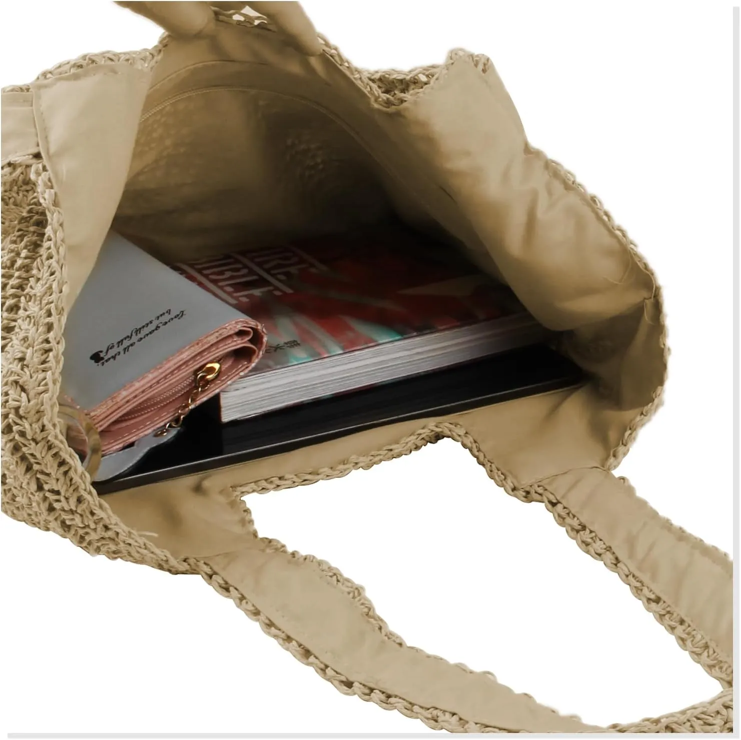Straw Beach Bag for Women Summer Woven Tote Bag Shoulder Handbags