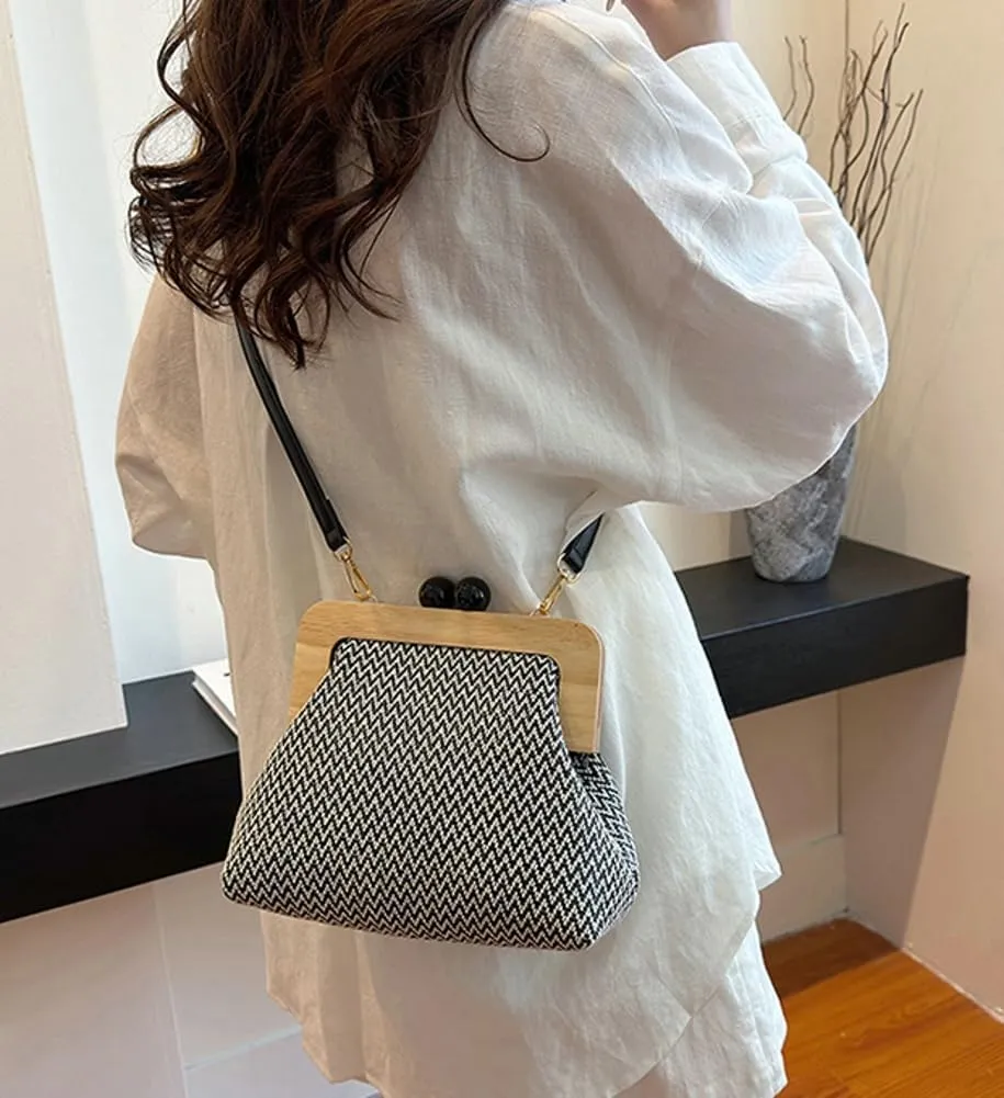 Straw Beach Bags For Women Summer Straw Cross-body Bag Raffia Handbag Pearls Purses Shoulder Bag Shell Shaped Bag 2025