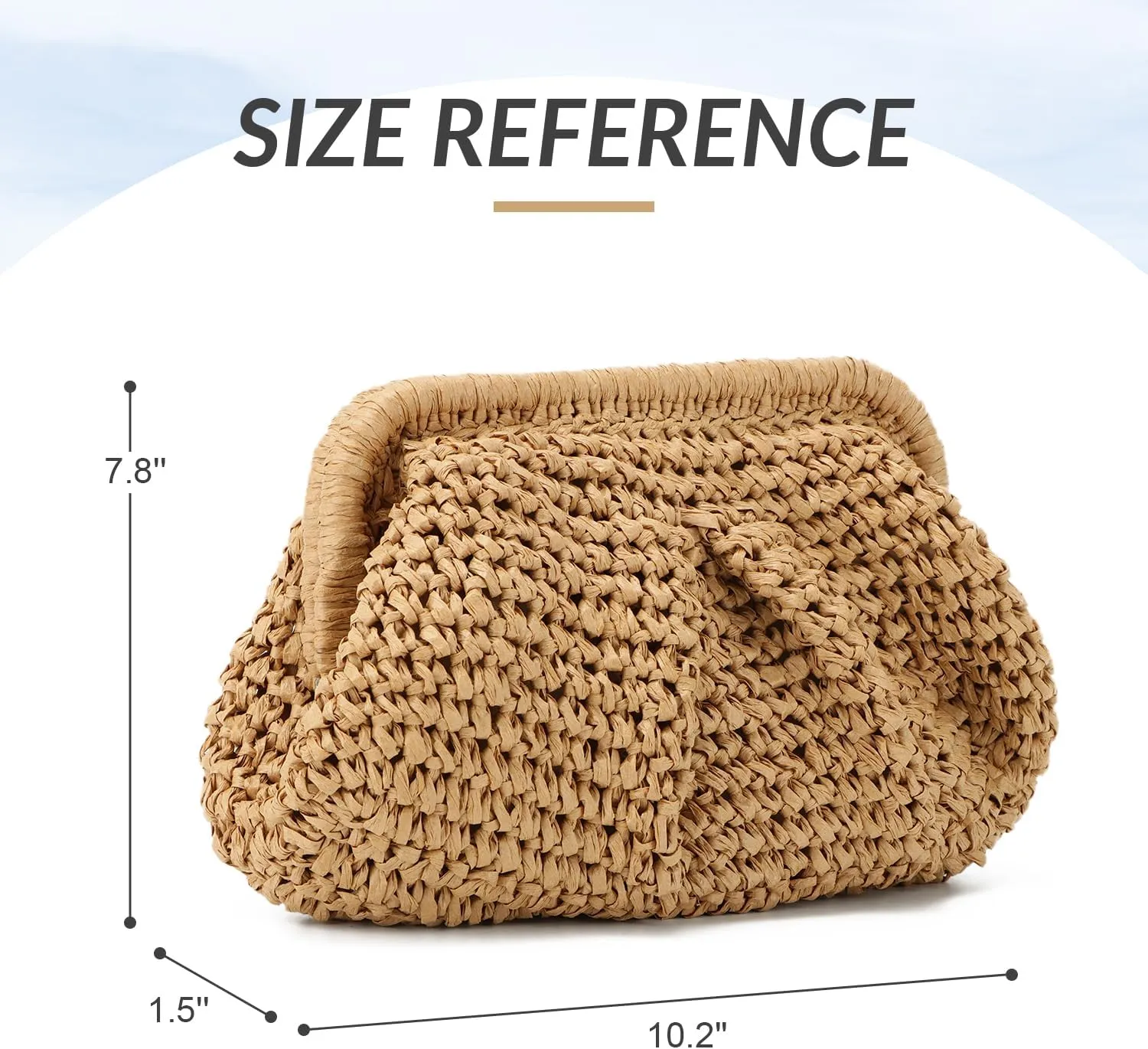 Straw Clutch Purses for Women Small Woven Dumpling Bag Summer Beach Clutch Wicker Crossbody Purses