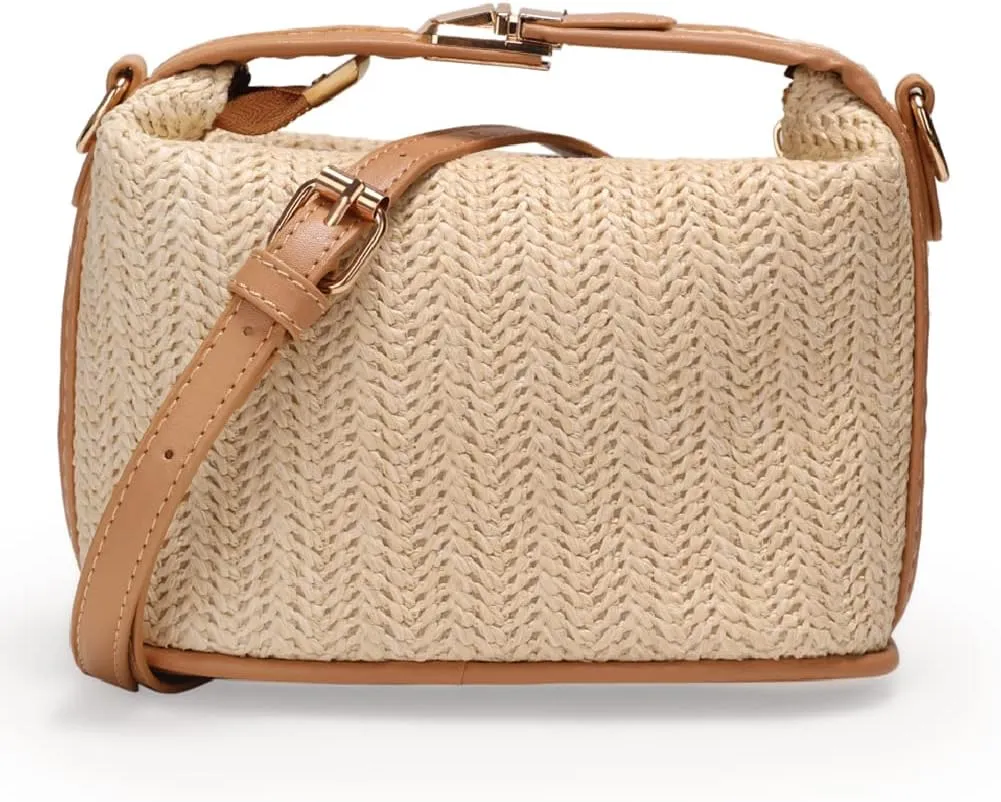 Straw Crossbody Bag for Women Summer Beach Shoulder Purse Small Boho Handbag Travel Phone Bag