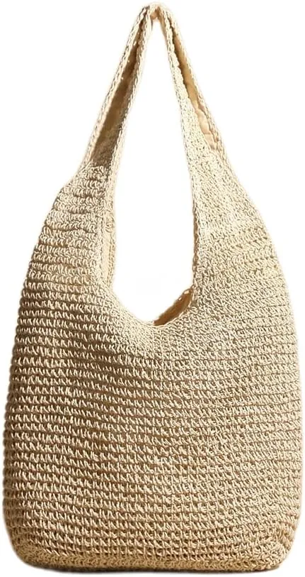 Straw Hobo Bags for Women Vintage Handbag Tote Bag Boho Crochet Beach Bag Trendy 2025 Handwoven Shoulder Bags Purse