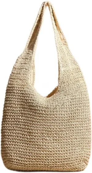 Straw Hobo Bags for Women Vintage Handbag Tote Bag Boho Crochet Beach Bag Trendy 2025 Handwoven Shoulder Bags Purse