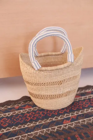 Striped Bolga Tote