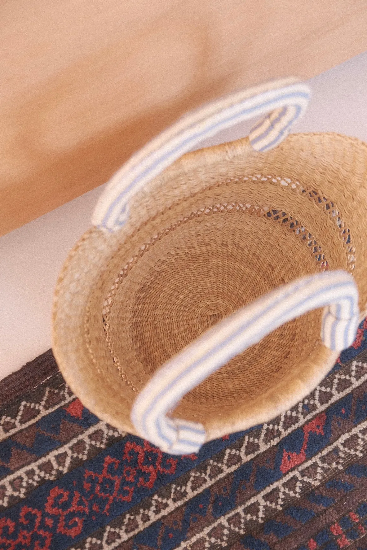 Striped Bolga Tote