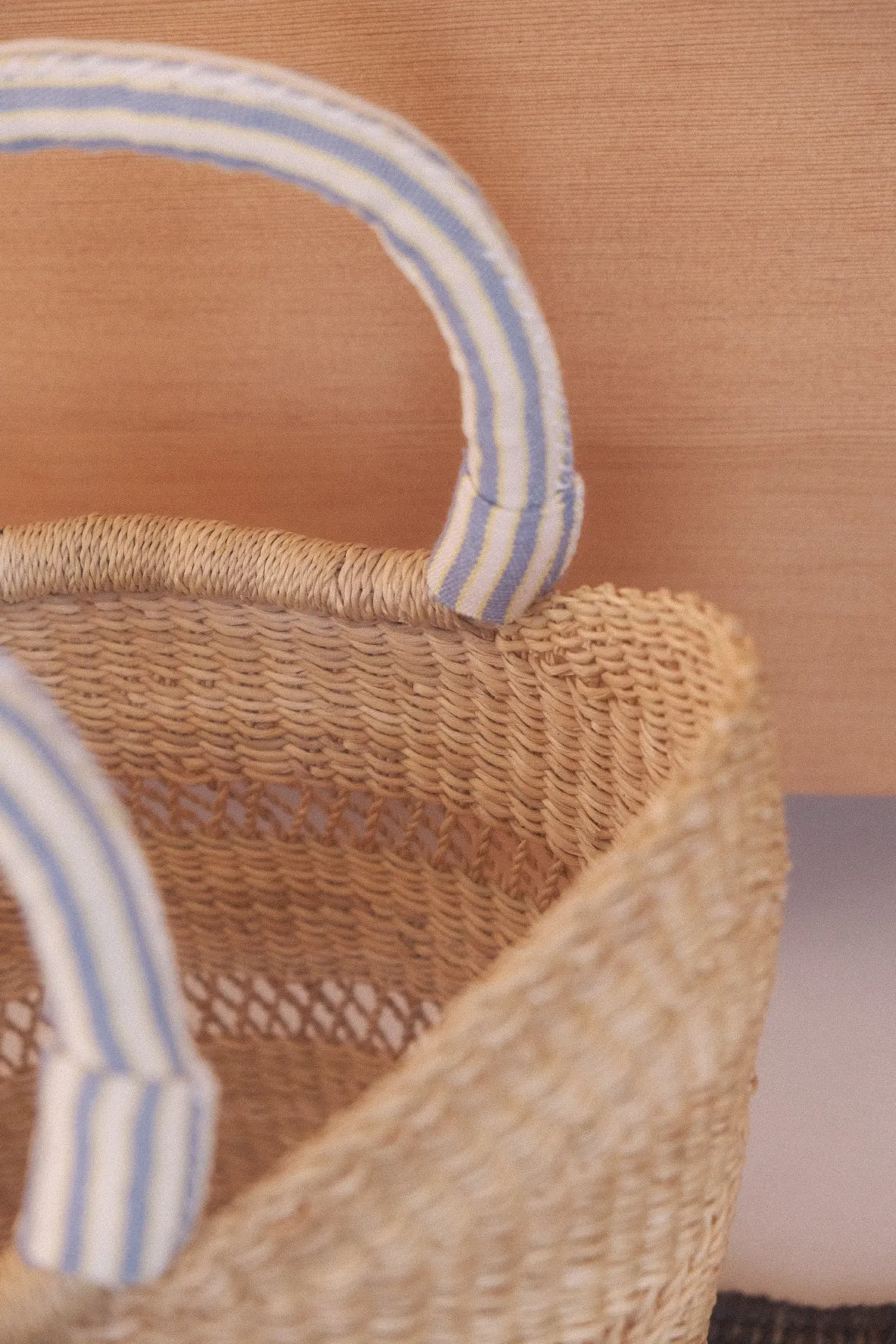 Striped Bolga Tote