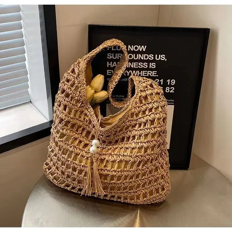 Stylish Woven Straw Tote Bag for Women