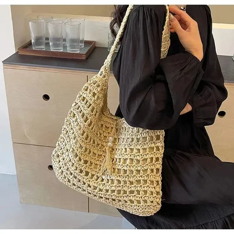 Stylish Woven Straw Tote Bag for Women