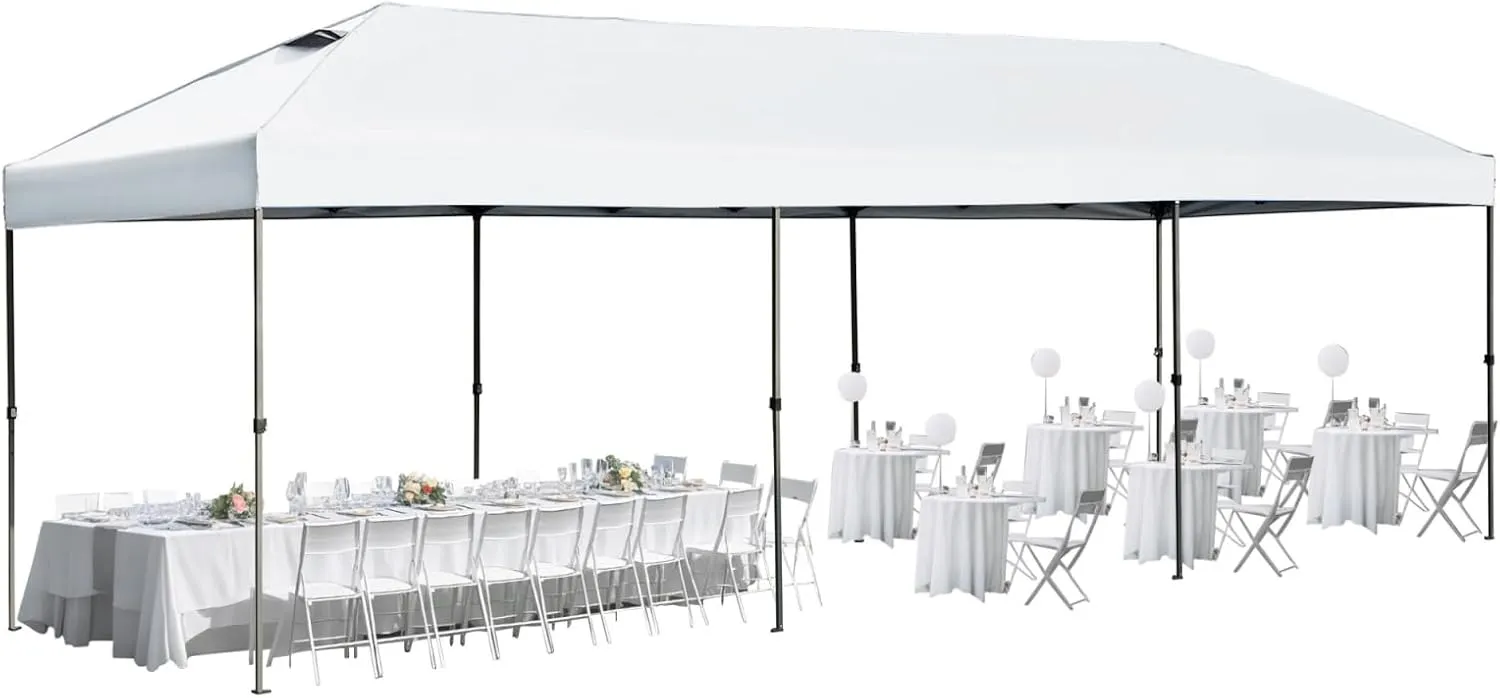 SUI SONG 10x30 Pop Up Canopy with Sidewalls, Heavy Duty Outdoor Party Tent with Wheeled Bag, for Patio,Wedding, Backyard