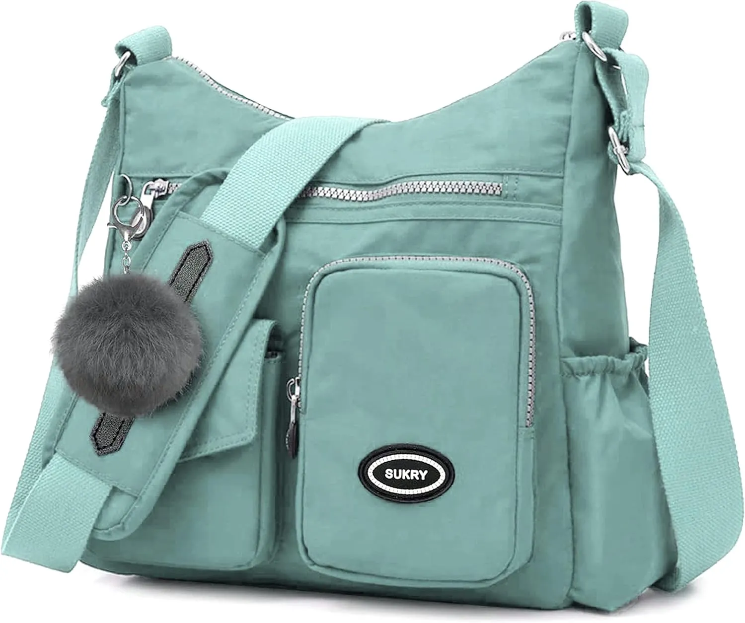 SUKRY Nylon Crossbody Bag for Women with Anti theft RFID Pocket, Waterproof Shoulder Bag Travel Purses and Handbag