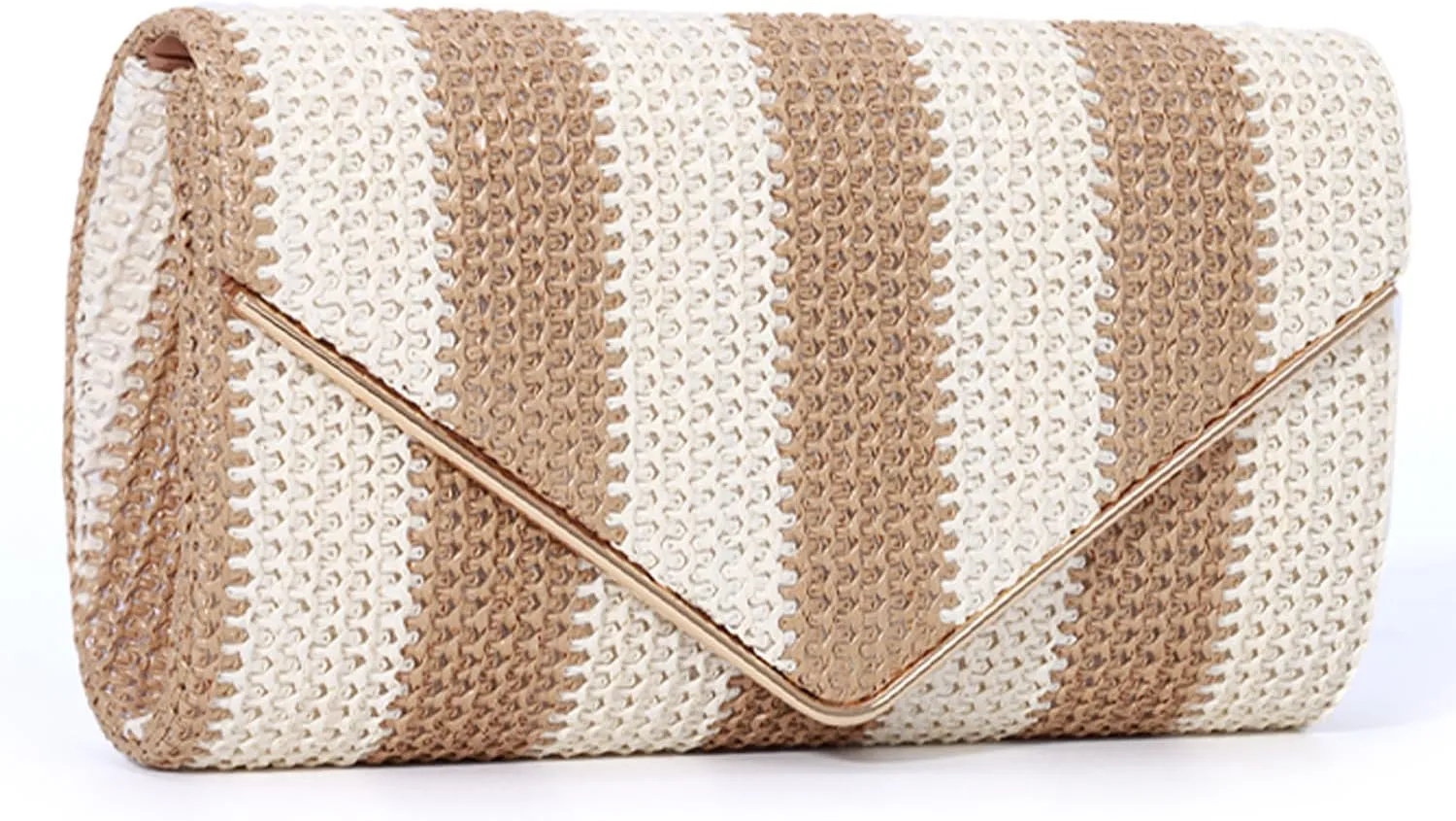 SUKUTU Straw Clutch Purse for Women Woven Evening Envelope Bag Summer Beach Crossbody Handbag with Chain Strap