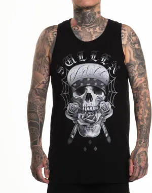 Sullen Men's Flipped Tank International Bro Day Tattoo Lifestyle Graphic Standard Sleeveless Tank Top Black
