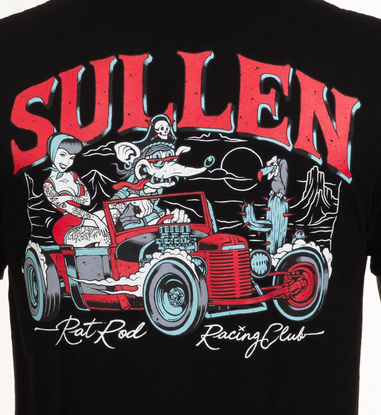 Sullen Men's Rat Rod Hell on Wheels Series Tattoo Lifestyle Graphic Premium Short Sleeve Tee Black