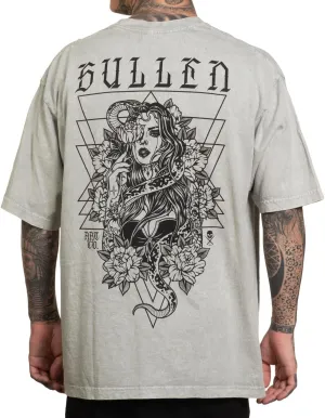Sullen Men's Snake Wrap 1 Ton Tattoo Lifestyle Graphic Premium Short Sleeve Tee Vapor Gray Acid Wash