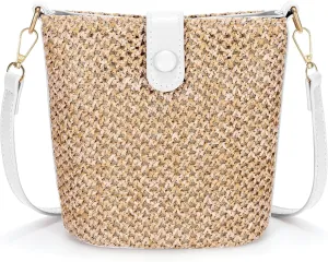 SUOSDEY Straw Crossbody Bag for Women Straw Beach Tote Bag Handbag Shoulder Purse for Women