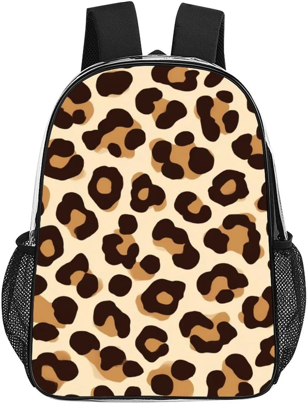 Supdreamc Shoulder Book Bags Anti-Theft Multipurpose Big Capacity Bookbag - Cool Cheetah Leopard Print Travel Hiking Backpack Transparent Bag