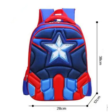 Superman Batman Spiderman Captain America Boy Girl Children Kindergarten School bag Teenager Schoolbags Kids Student Backpacks