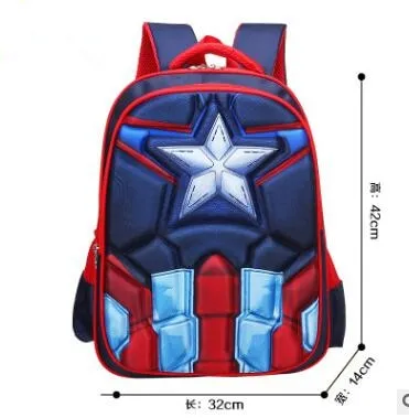 Superman Batman Spiderman Captain America Boy Girl Children Kindergarten School bag Teenager Schoolbags Kids Student Backpacks