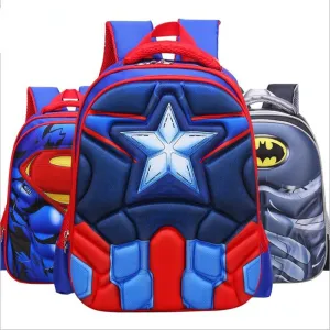 Superman Batman Spiderman Captain America Boy Girl Children Kindergarten School bag Teenager Schoolbags Kids Student Backpacks