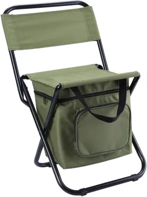 SUPVOX Foldable Outdoor Fishing Chair Portable Camping Stool Ice Pack Insulation Durable Oxford x Fixation 260kg Support