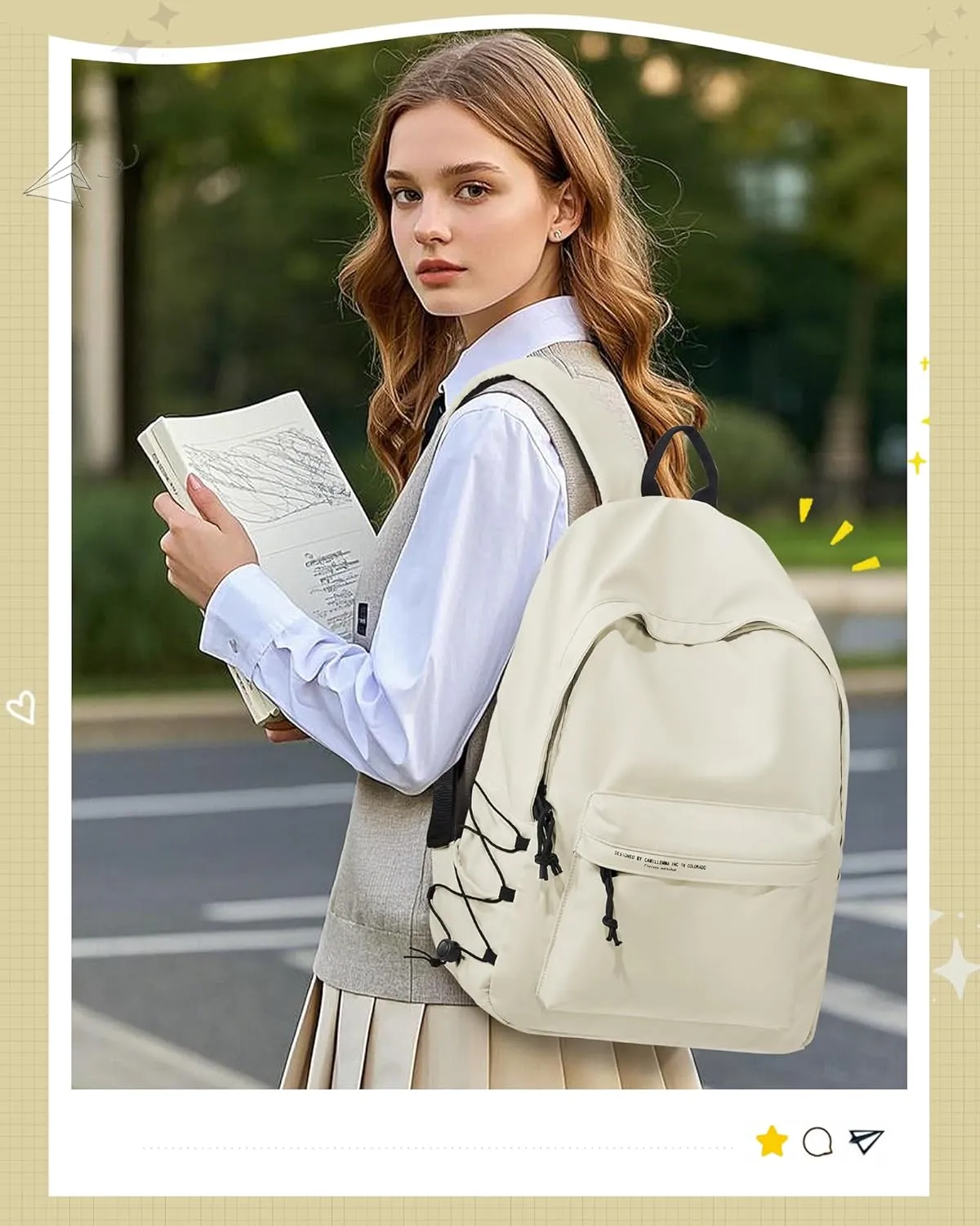suradar School Backpack Middle High School Students Bookbag for Teens Girls Boy College Backpack for Women Men Casual Daypack