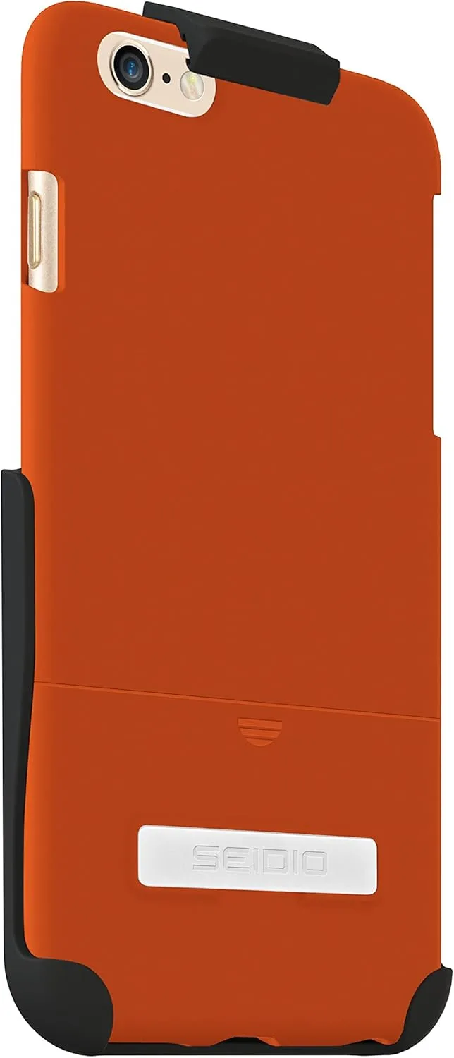 SURFACE Case with Metal Kickstand and Holster Combo for Apple iPhone 6 Plus - Retail Packaging - Orange