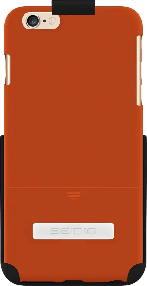 SURFACE Case with Metal Kickstand and Holster Combo for Apple iPhone 6 Plus - Retail Packaging - Orange