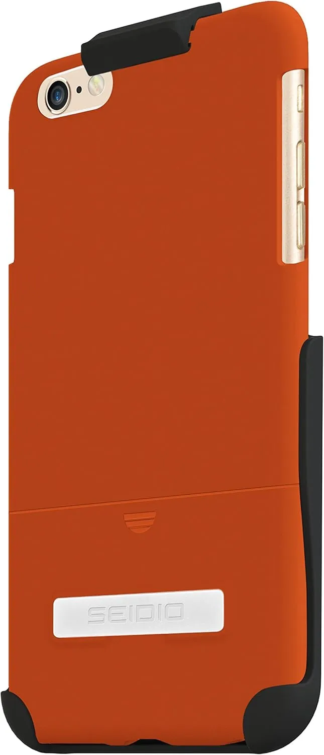 SURFACE Case with Metal Kickstand and Holster Combo for Apple iPhone 6 Plus - Retail Packaging - Orange