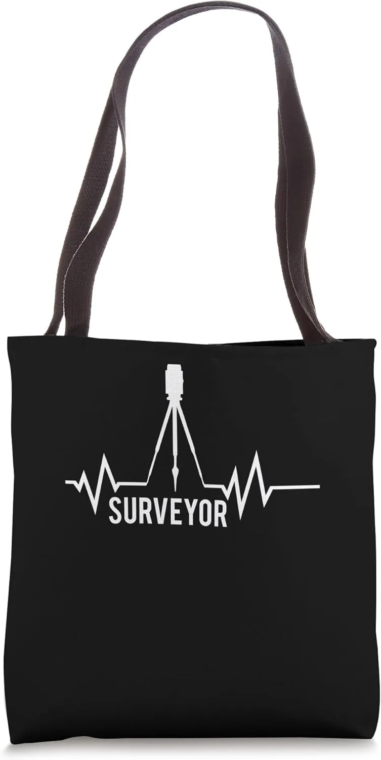 Surveyor Heart Beat - Land Surveyor Tote Bag