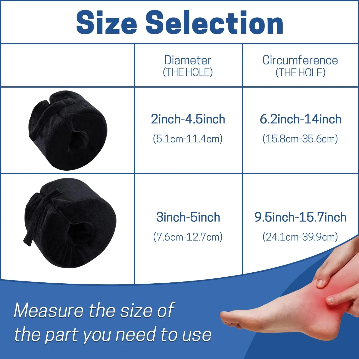 SWISSELITE Foot Support Pillow Ankle Protector Cushion Anti-Bedsore Zipper Removable Cover Foot Elevation Pillow Wedge Sleeping Rest Foot Stabilizer-Nursing Cushion for Heel Protection