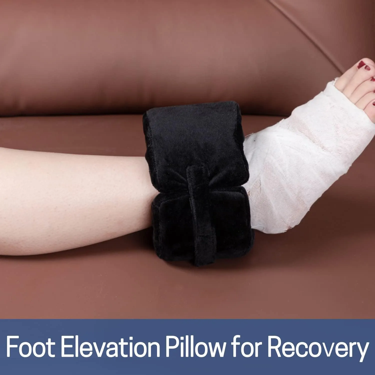 SWISSELITE Foot Support Pillow Ankle Protector Cushion Anti-Bedsore Zipper Removable Cover Foot Elevation Pillow Wedge Sleeping Rest Foot Stabilizer-Nursing Cushion for Heel Protection