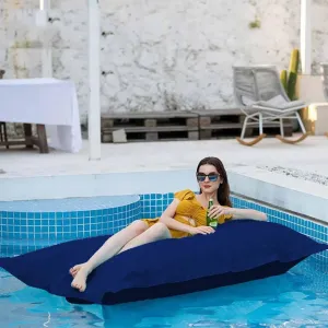 SXBCyan Floating Bean Bag for Pool No Filler - Reusable Bean Bag for Swimming- Outdoor Stripes Bean Bag Pouf Cover-Water Play Lounge Chair (Color : Dark Blue, Size : 140x180cm Empty Cover)