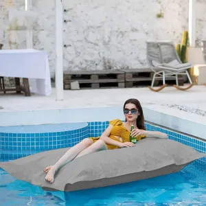 SXBCyan Floating Bean Bag for Pool No Filler - Reusable Bean Bag for Swimming- Outdoor Stripes Bean Bag Pouf Cover-Water Play Lounge Chair (Color : Dark Sand, Size : 140x180cm Empty Cover)