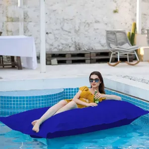 SXBCyan Floating Bean Bag for Pool No Filler - Reusable Bean Bag for Swimming- Outdoor Stripes Bean Bag Pouf Cover-Water Play Lounge Chair (Color : Sea Blue, Size : 140x180cm Empty Cover)
