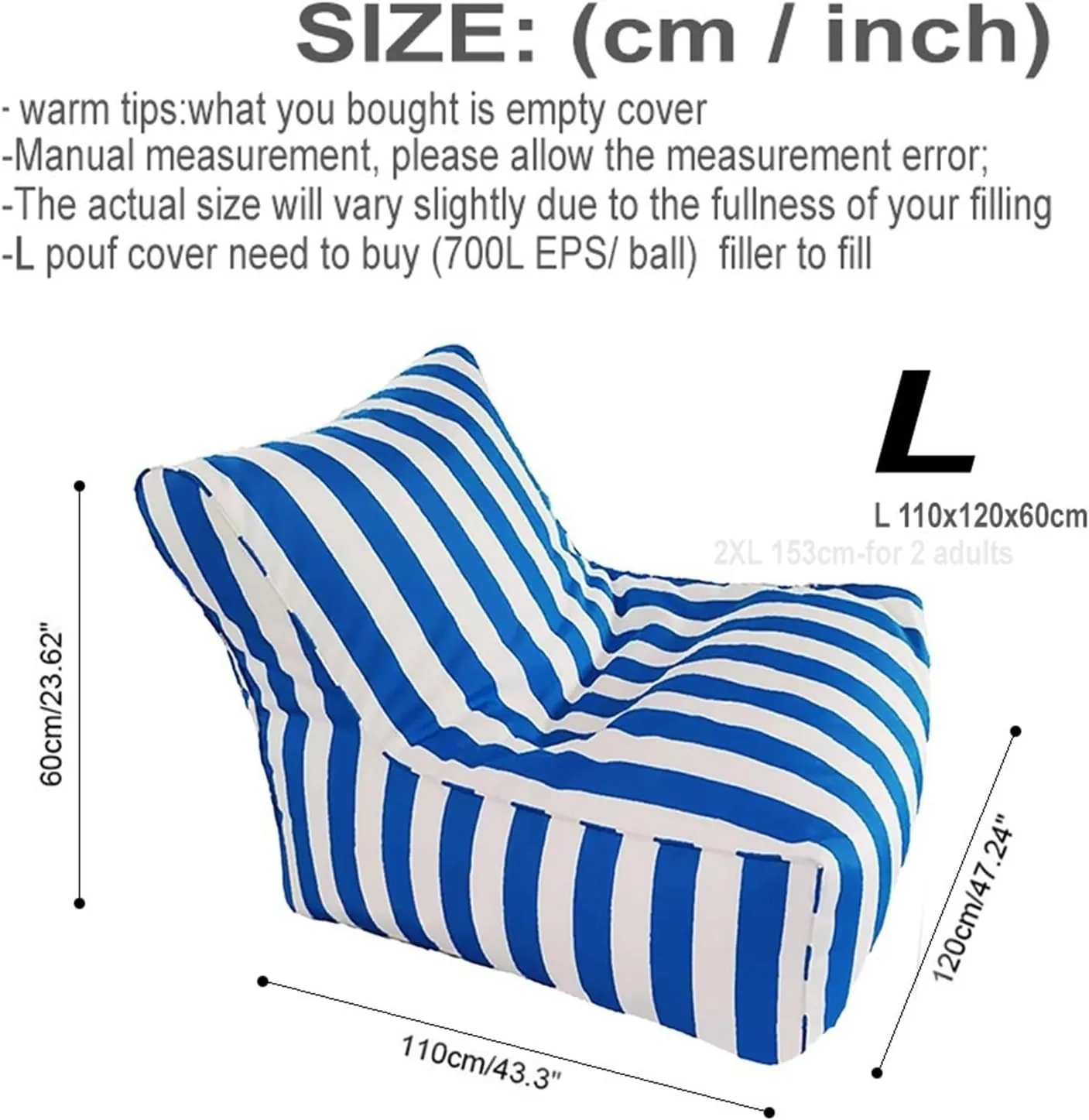SXBCyan Floating Bean Bag for Pool - Outdoor Waterproof Bean Bag Chairs for Adults - Reusable Bean Bag for Swimming Without Filler Garden Beach Camp Beanbag Sofa Bed Puff Lounge(Light Gray)