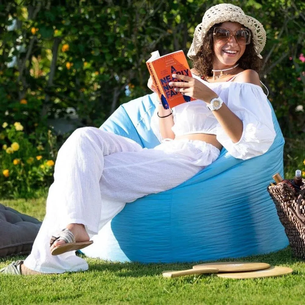 SXBCyan Floating Bean Bag for Pool,Bean Bag Chairs for Adults,Outdoor Waterproof Bean Bag Cover No Filler Garden Beach Camping Swimming Pool Floating Beanbag Pouf Chair Oxford(Orange,L-D80cm-cover)