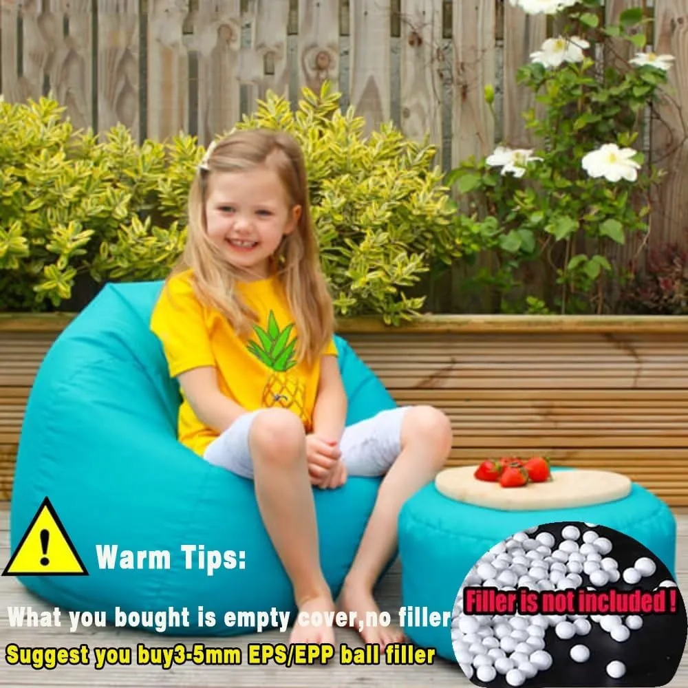 SXBCyan Floating Bean Bag for Pool,Bean Bag Chairs for Adults,Outdoor Waterproof Bean Bag Cover No Filler Garden Beach Camping Swimming Pool Floating Beanbag Pouf Chair Oxford(Orange,L-D80cm-cover)