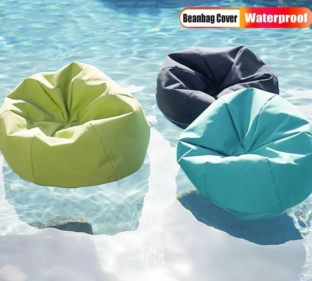 SXBCyan Floating Bean Bag for Pool,Bean Bag Chairs for Adults,Outdoor Waterproof Bean Bag Cover No Filler Garden Beach Camping Swimming Pool Floating Beanbag Pouf Chair Oxford(Orange,L-D80cm-cover)