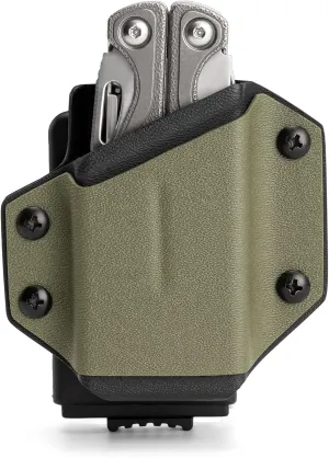 TACTICAL GEEK TX1Multi-Tool Sheath, EDC Multi Tool Sheath Holder Holster, Adjustable Sheath with Back Clip for Belt (Green), Multi-Tool not Included