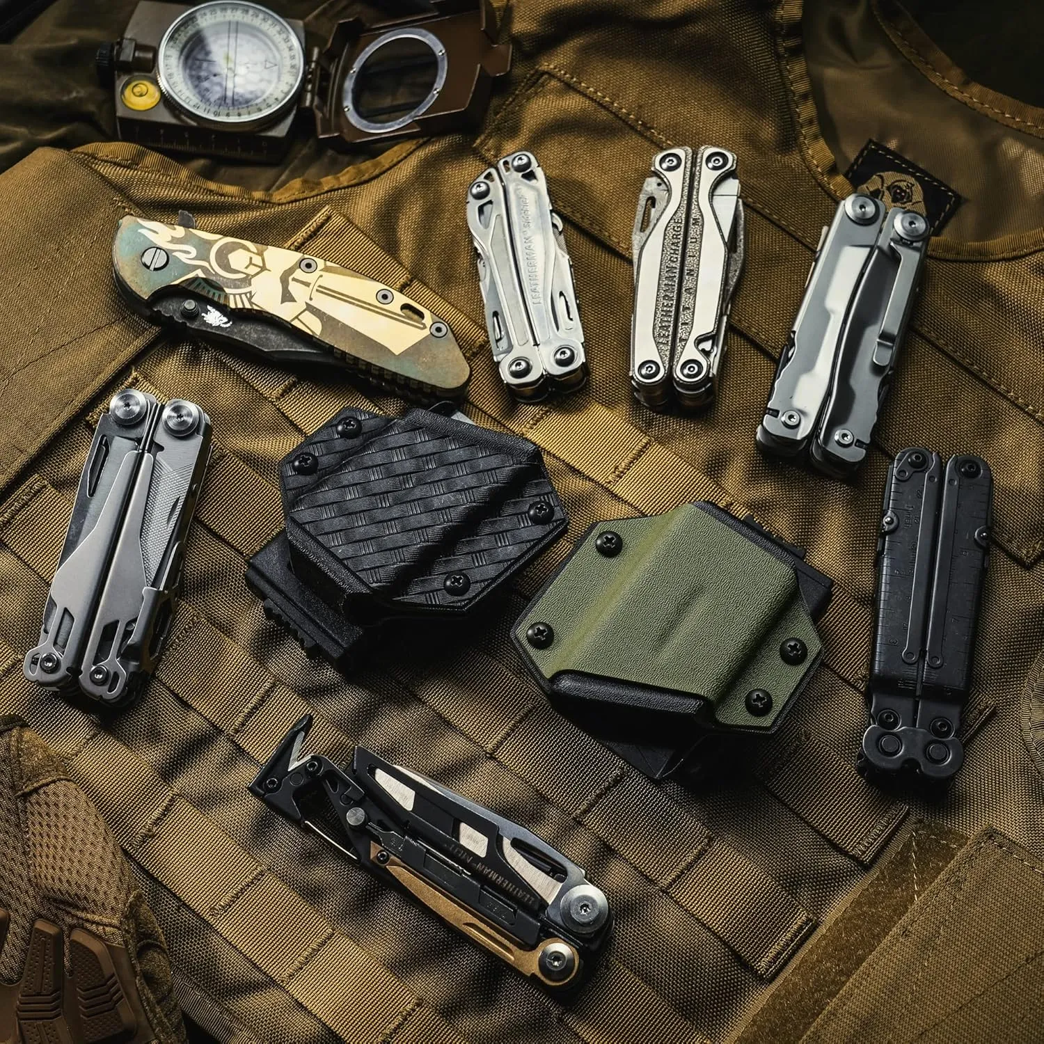 TACTICAL GEEK TX1Multi-Tool Sheath, EDC Multi Tool Sheath Holder Holster, Adjustable Sheath with Back Clip for Belt (Green), Multi-Tool not Included