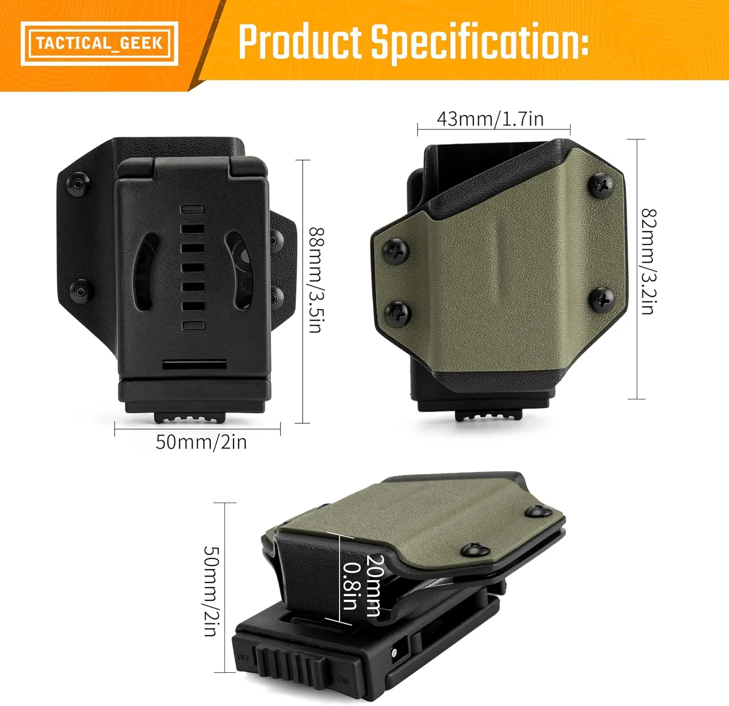 TACTICAL GEEK TX1Multi-Tool Sheath, EDC Multi Tool Sheath Holder Holster, Adjustable Sheath with Back Clip for Belt (Green), Multi-Tool not Included