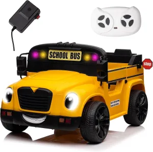 TAICO 24V School Bus Kids Ride on Powered Car Toy 4 Wheels Electric Truck Vehicle with Parent Remote Control Bluetooth Music Player Ride on Toys for Boys & Girls