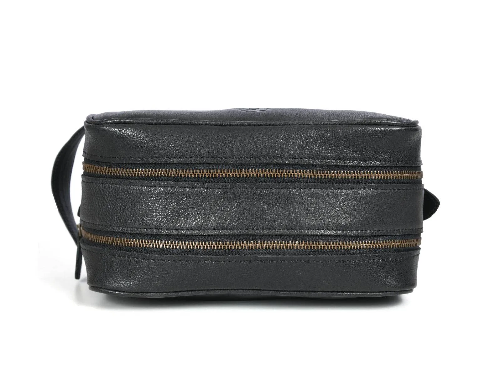 Tampa Leather Toiletry Bag - Raven Black