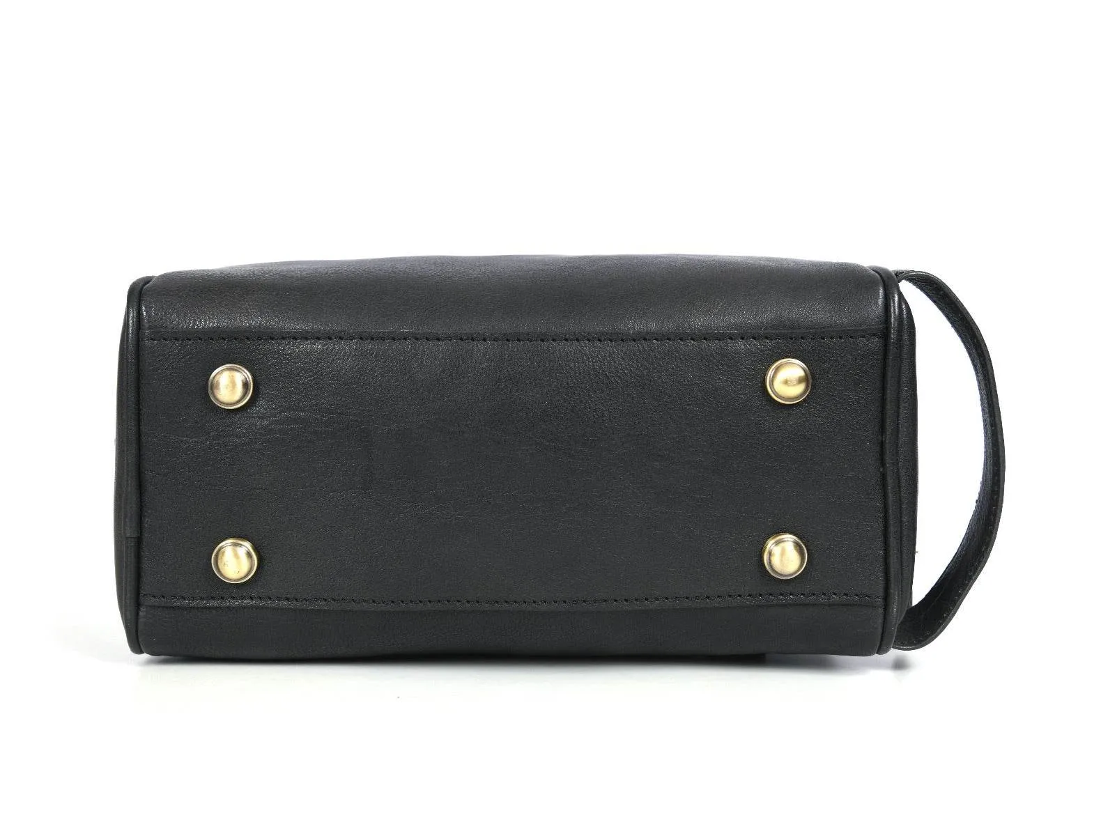 Tampa Leather Toiletry Bag - Raven Black