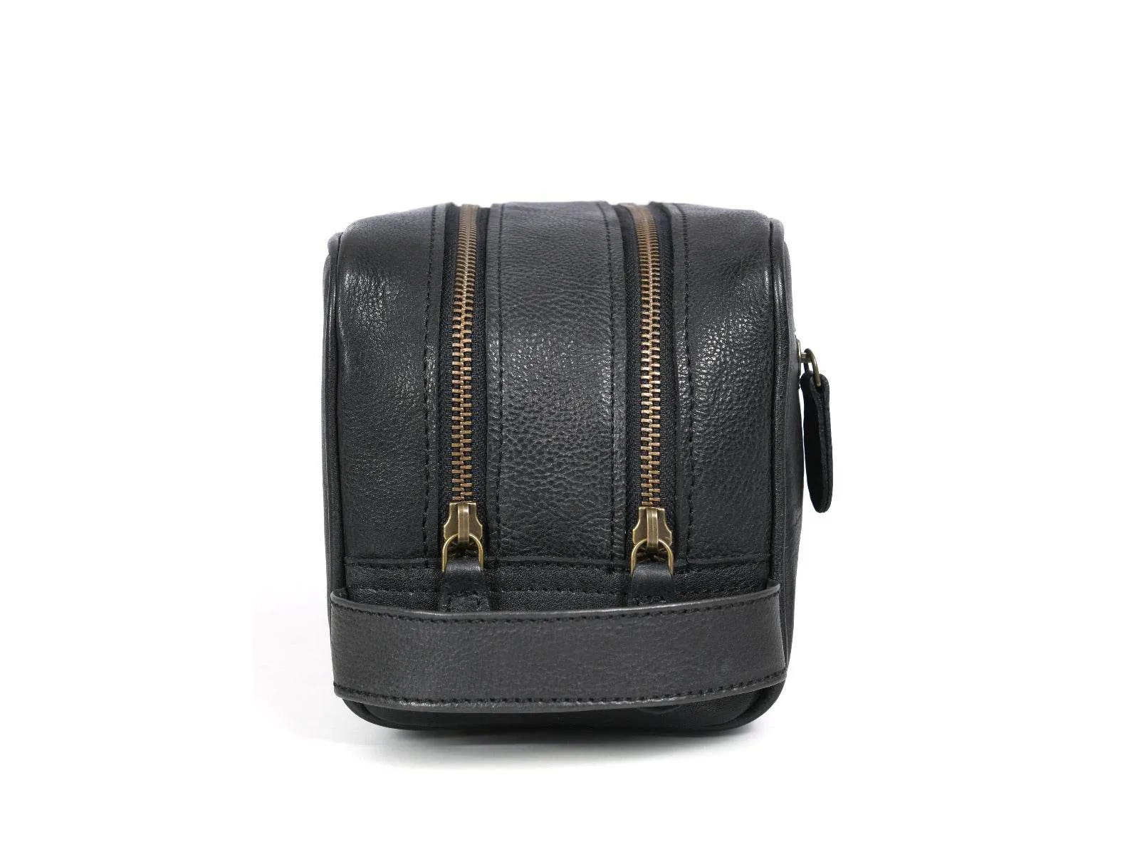 Tampa Leather Toiletry Bag - Raven Black