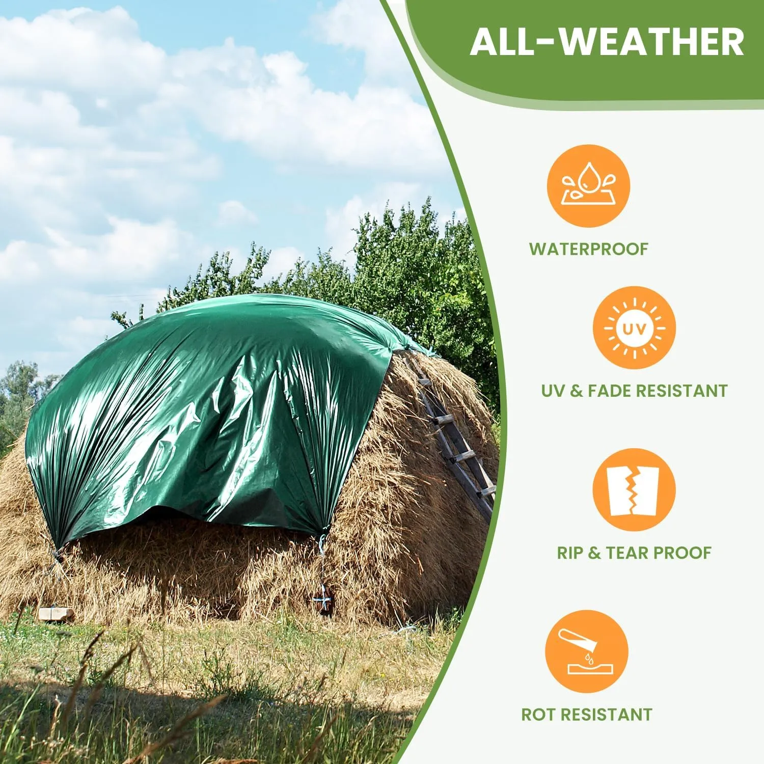 Tarp Waterproof 10' X 20', 14 Mil Heavy Duty Tarps Waterproof Multipurpose Protective Cover Large Tarp UV All Weather Resistant for Shelter Camping, Green/Brown