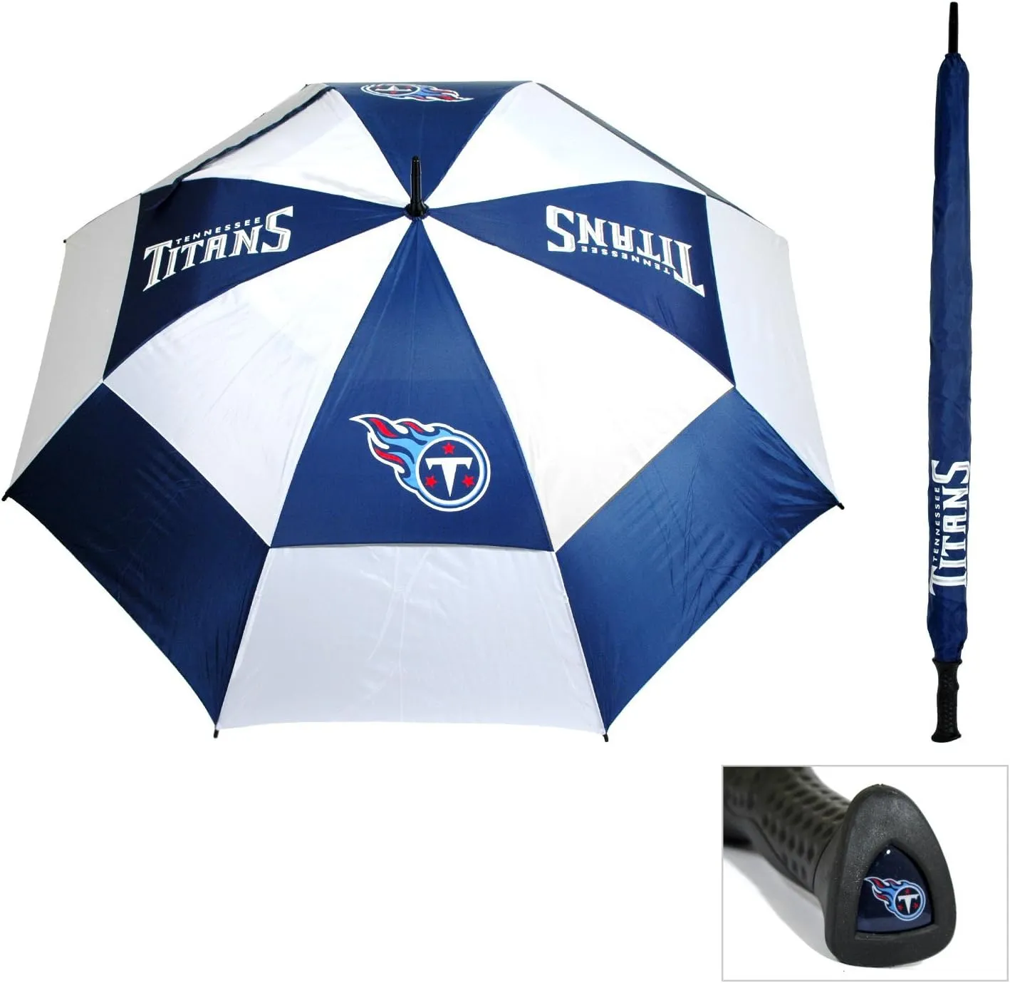 Team Golf NFL 62" Golf Umbrella with Protective Sheath, Double Canopy Wind Protection Design, Auto Open Button