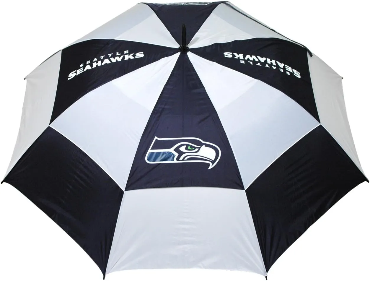 Team Golf NFL 62" Golf Umbrella with Protective Sheath, Double Canopy Wind Protection Design, Auto Open Button