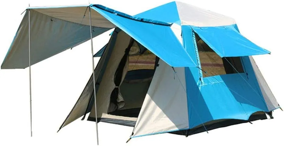 Tent Family Camping Tent 3-4 Person Tents Automatic Quick Open Waterproof Four Sides Breathable Outdoor Hiking Tents Yurt (Color : Blue)